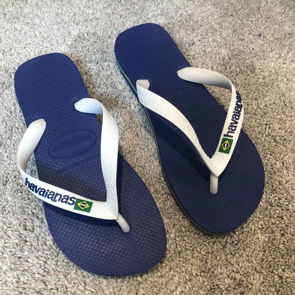 Havaianas Blue and White Flip Flops - Picture 3 of 4